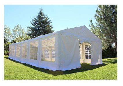 Tenda 12x5 mt Impermeável em PVC - Tenda para Festas Branco