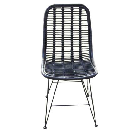 Chillvert Cadeira De Metal E Vime Parma 46x60x92cm One Size Black