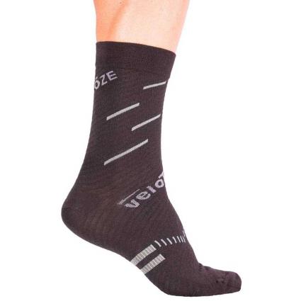 Velotoze Meias Médias Merino Active Compression L-XL Black