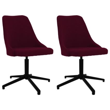 vidaXL Cadeiras de jantar giratórias 2 pcs tecido roxo