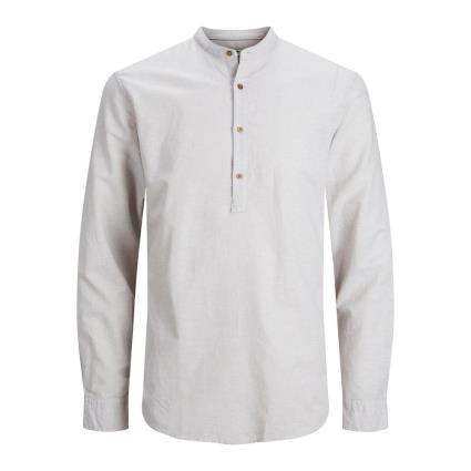 Jack & Jones Camisa Manga Comprida Black Summer Half Placket 2XL Crockery / Slim Fit