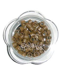 Anillas Canulas para Extensiones Castao Claro 100 Unid