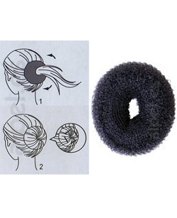 Relleno Peinado Moo Circular Donut Negro