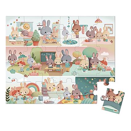 Janod Um Dia De Quebra-cabeça 24 Peças One Size Multicolor