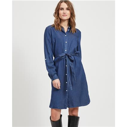 Vestido-camisa, cinto de atar