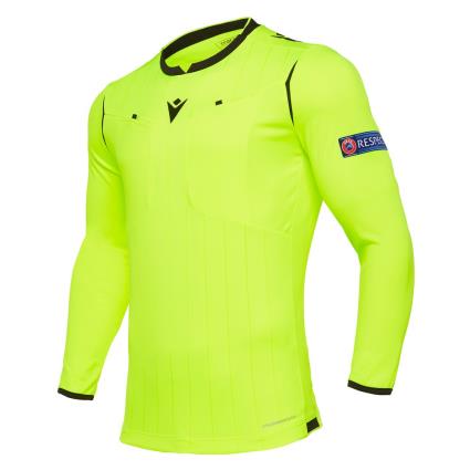 Macron Camiseta De Árbitro De Manga Larga Uefa 2019 2XL Yellow Fluor / Black