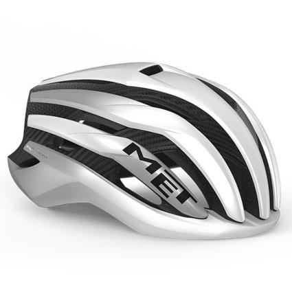 Met Capacete Estrada Trenta 3k Carbon Mips M White / Metallic Silver