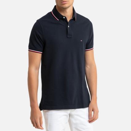 Polo slim, em malha piqué, Tommy Tipped