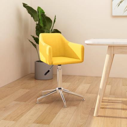 vidaXL Cadeira de jantar giratória tecido amarelo