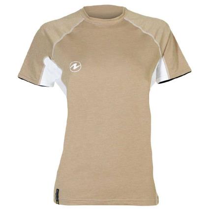 Aqualung Mulher De Manga Curta Rashguard Lf L Beige / White