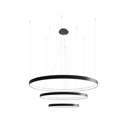 Candeeiro suspenso led rio 3 55/78/110 preto 150w 3000k