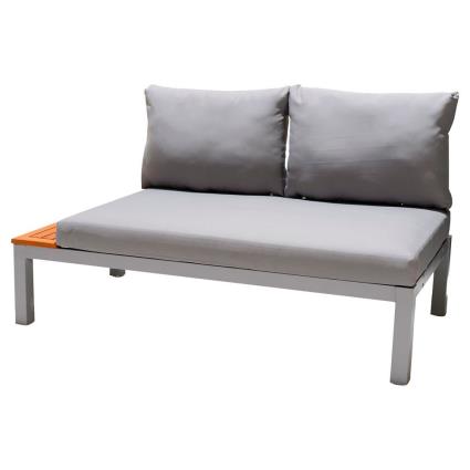 Chillvert Sofá De Jardim Ao Ar Livre Fsc Em Eucalipto E Alumínio Bergamo 138.20x76.6x73cm One Size Grey