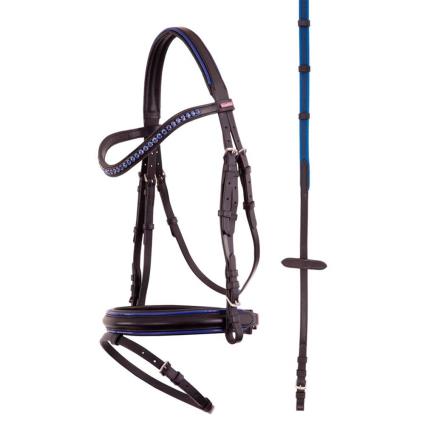 Premiere Nantes E Reins Bridle Full Black / Blue