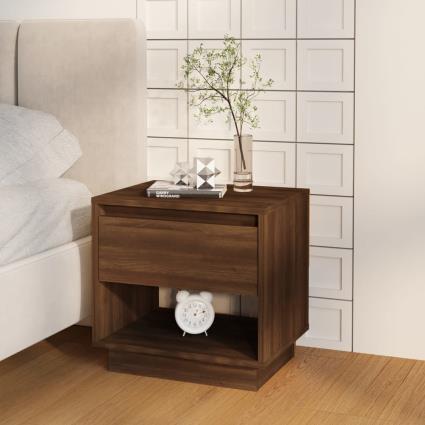 vidaXL Mesa de cabeceira 45x34x44 cm aglomerado cor carvalho castanho
