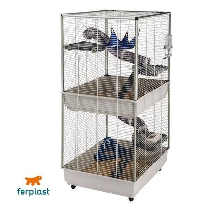 Gaiola para Furões Furet Tower Ferplast - Cinza: 80 x 75 x 161 cm (C x L x A)