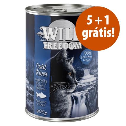 Wild Freedom 6 x 200 g/400 g em promoção: 5 + 1 grátis! - Cold River - frango e salmão 6 x 400 g