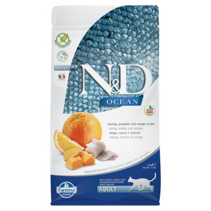 Farmina N&D Ocean Adult sem cereais, com arenque, curgete e laranja - Pack económico: 2 x 1,5 kg