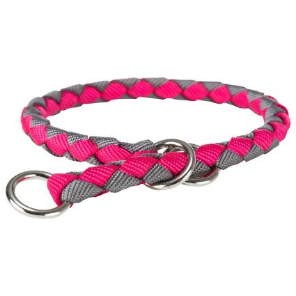 Coleira antipuxões Trixie Cavo fúcsia e grafite para cães - Tamanho L-XL: circuferência do pescoço 52 cm-60 cm, diâmetro 18 mm