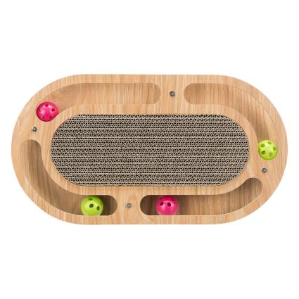 Almofada arranhadora Trixie oval com estutura de madeira para gatos - C 46 cm x L 25 cm x A 4 cm