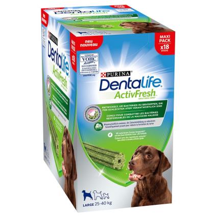Purina Dentalife Active Fresh snacks dentais para cães de porte grande  - Pack económico: 36 barritas