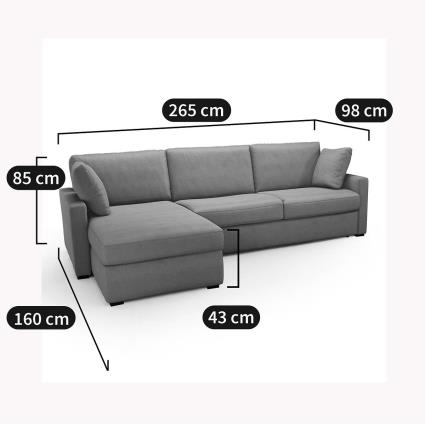 Interieurs Sofá-cama de canto, em veludo, Bultex, Timor