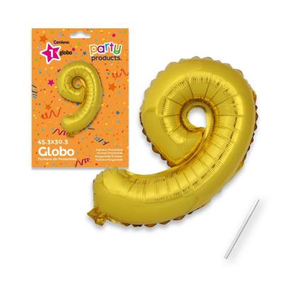 PARTY BALÃO OURO NÚMERO N.9