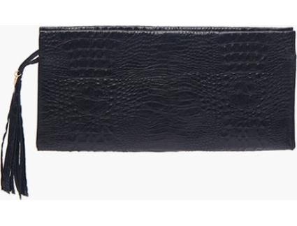 Mala BI-JOY Clutch Letícia Pele Mulher (Preto)