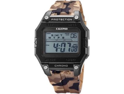 Relógio Digital CALYPSO Homem (Silicone - Castanho)