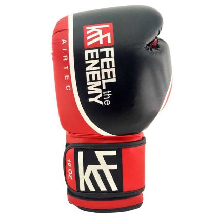 Krf Feel The Enemy Luvas De Boxe De Couro Artificial Airtec 12 Oz Red / Black