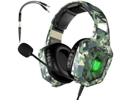 Auscultadores Gaming com Fio ONIKUMA ONIKUMA-K8RGB (On Ear - Microfone - Verde)