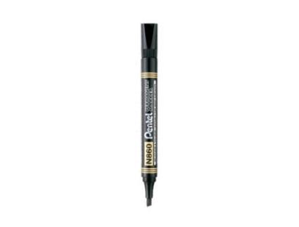 Marcador Pentel N860 Permanente Biselado Preto