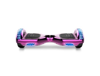 Hoverboard RCB Trendy com Colunas Bluetooth e Rodas com LED RGB Rosa Cromado (Velocidade Máx: 12 km/h)