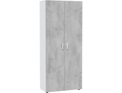 Armário HABITDESIGN Multiusos (Branco e Cinzento - Melamina - 80x182x37 cm)