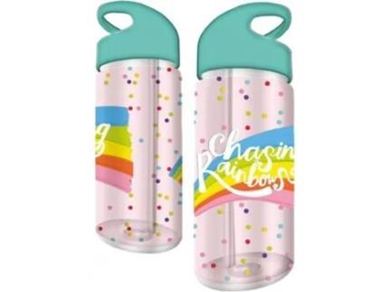 Garrafa com Palha 500ml HAPPY NEWS (Multicor)