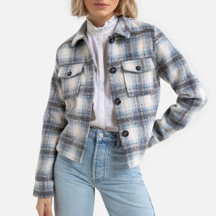Casaco modelo camisa aos quadrados