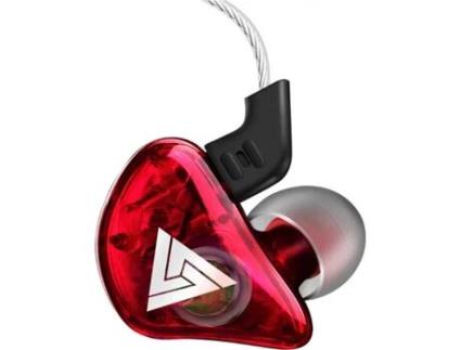 Auriculares com Fio QKZ CK5 (In Ear - Microfone - Noise Cancelling  - Vermelho)