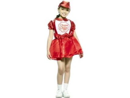 Fato de Menina EUROCARNAVALES Chupa Chups Pirulito Vermelho (Tam: 5-6 Anos)