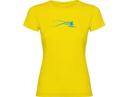 T-shirt para Mulher KRUSKIS Surf Estella Amarelo para Outdoor (S)