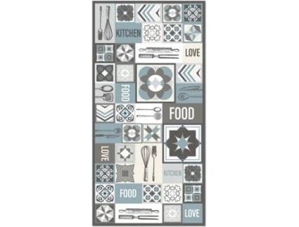 Tapete HOME & LIVING Kitchen Love Food (Azul - 80x150 cm - Vinil)