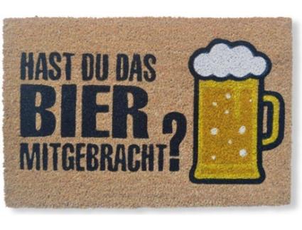 Tapete de Entrada KOKO DOORMATS Hast Du Das Bier Mitgebracht? (Castanho - 60 x 40 x 1.50 cm - Fibra de Coco e Base de PVC)