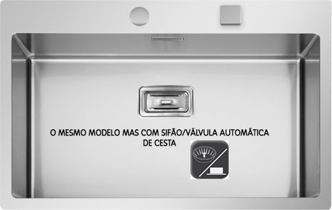 CUBA ESCOVADA BOX LUX 76 C/ VÁLVULA CESTA