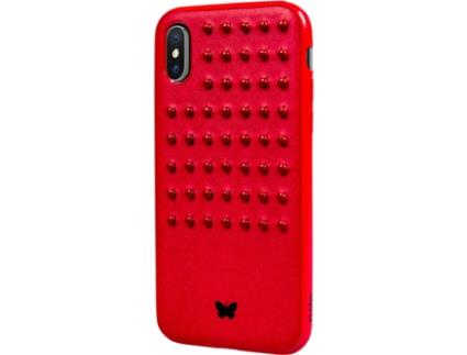 Capa iPhone X, XS  Tachas Vermelho