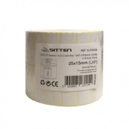 ETIQUETAS AUTOCOLANTES ROLO 25X15MM 3000UNID PACK 4