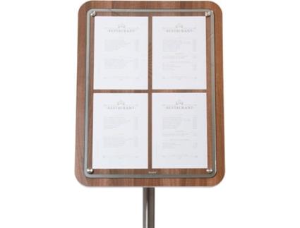 Display Informativo  Glass Star 4xA4 (A2) Nogueira