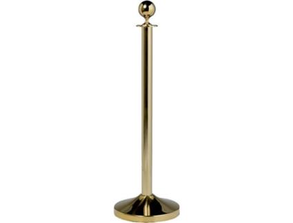 Conjunto Poste Separador + Base  Redondo Dourado