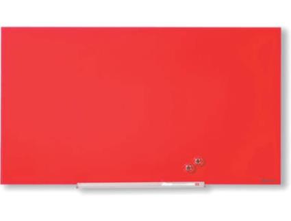 Quadro Branco  Diamond Vermelho (1260x711mm - Vidro - Magnético: Sim)