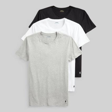 Lote de 3 t-shirts com gola redonda