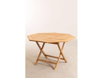Mesa de Jantar SKLUM Castanho (Madeira de Teca - 68x120x120 cm)