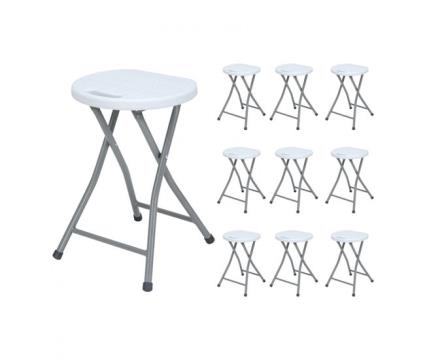 Conjunto de 10 Bancos GH91 GARDEN HOUSE GARAGE 91 Dobráveis (Branco - Resina - 31x45 cm)