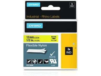 Cassete de Fita de Etiquetar DYMO 18490 Preto sobre amarelo